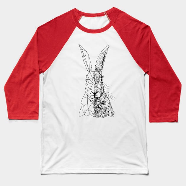 Rabbit and Polygon Baseball T-Shirt by affan2fly